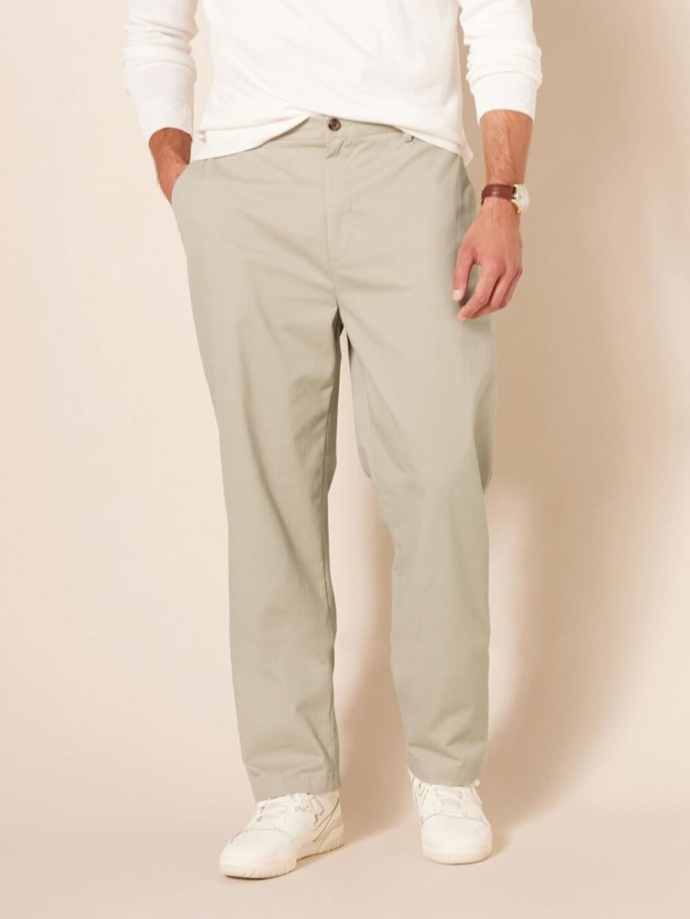 Men's Classic-Fit Wrinkle-Resistant Flat-Front Stretch Chino Pant - Picture 7 of 9